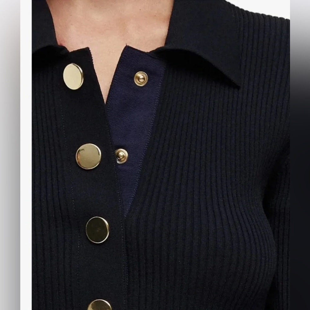 Veronica Beard Slim Sleeve Lauper Dress in Navy Sz S - Picture 4 of 5
